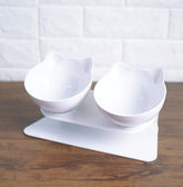New Inclined Food Cat Ear Oblique Mouth Transparent Pet Bowl