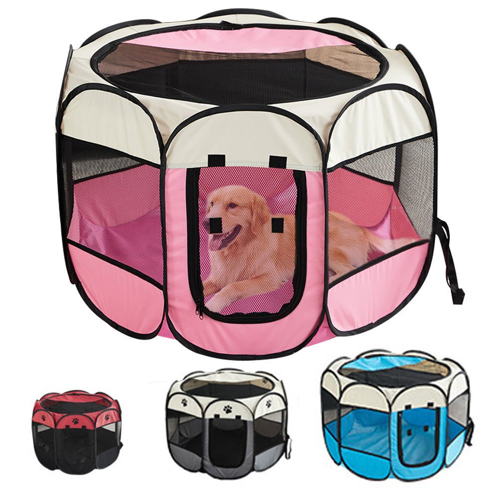 Pet Octagonal Cage Fence Folding Waterproof Portable Pet
