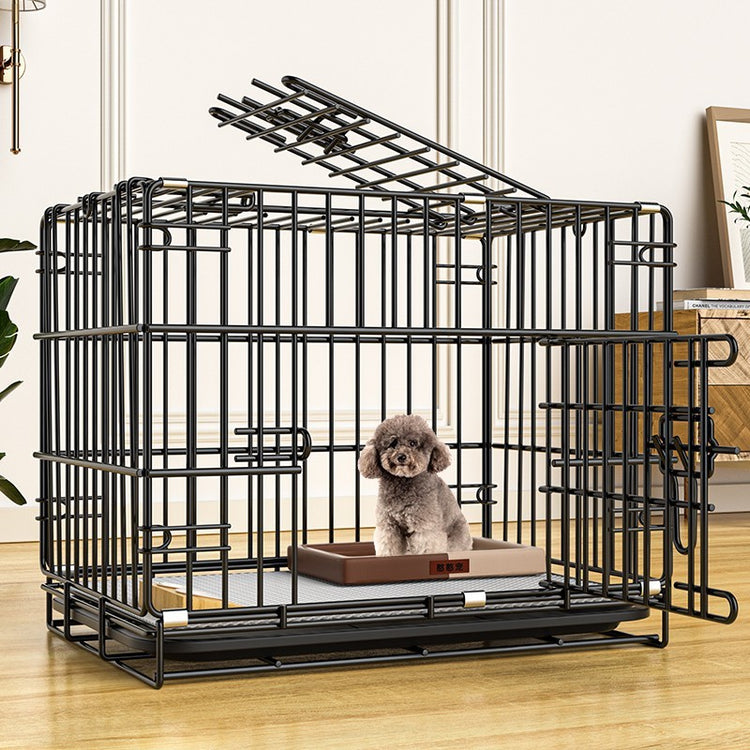 Portable Pet Cage with Double Door and Safety Locks