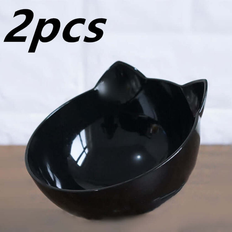 New Inclined Food Cat Ear Oblique Mouth Transparent Pet Bowl
