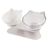 New Inclined Food Cat Ear Oblique Mouth Transparent Pet Bowl
