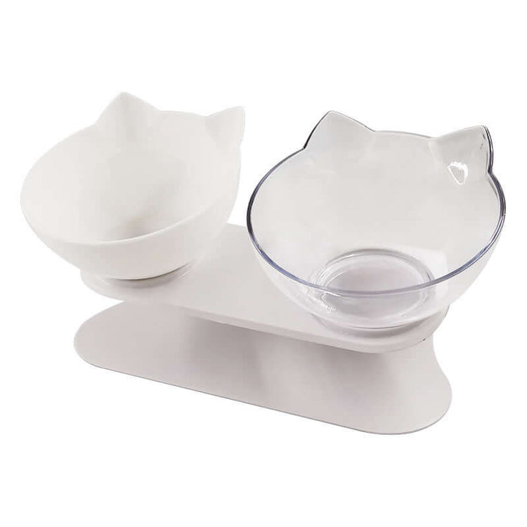 New Inclined Food Cat Ear Oblique Mouth Transparent Pet Bowl